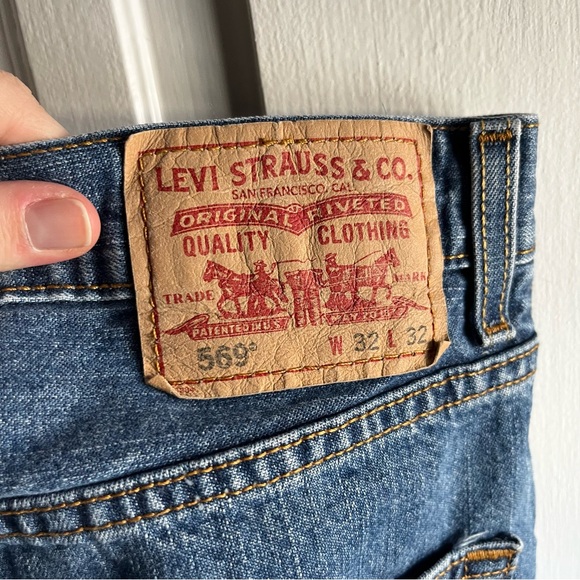 Levi’s 569 Loose Straight Fit Mens Blue Jeans Size 32 x 32 - Picture 4 of 14